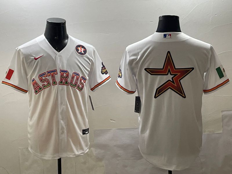Men Houston Astros Blank White Mexico Game 2025 Nike MLB Jersey style 8->houston astros->MLB Jersey